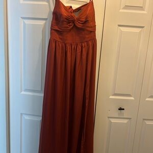 Azazie Rust Maxi Dress